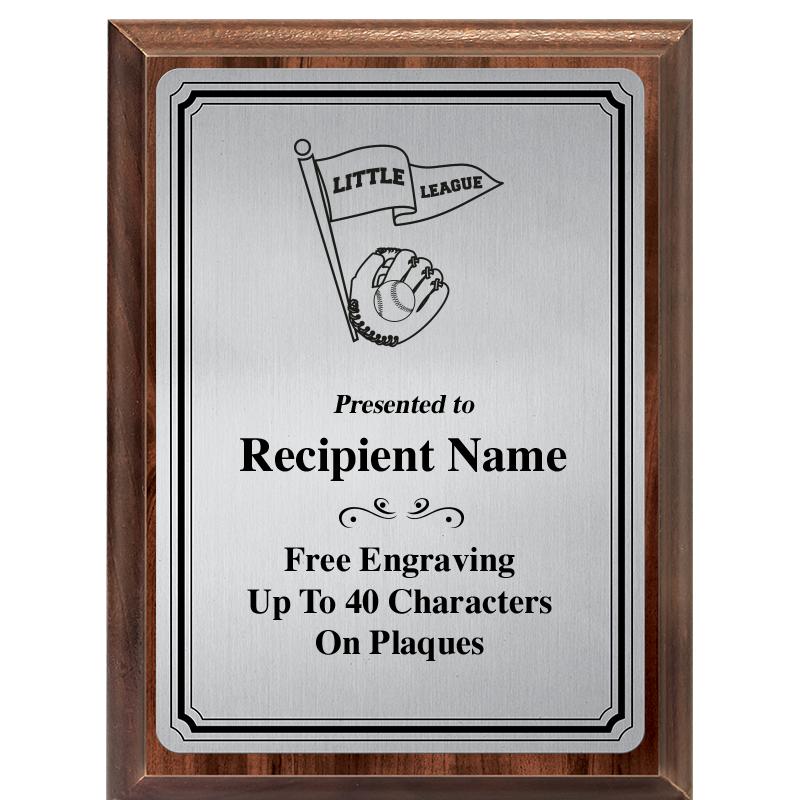 6X8 SLVR TRIO PLT WOOD PLQ