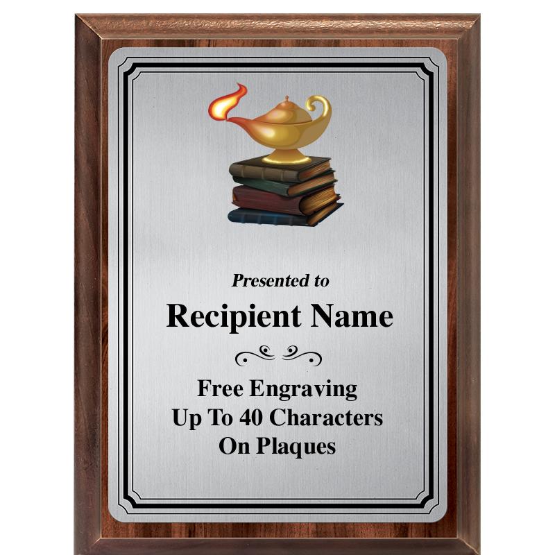 6X8 SLVR TRIO PLT WOOD PLQ