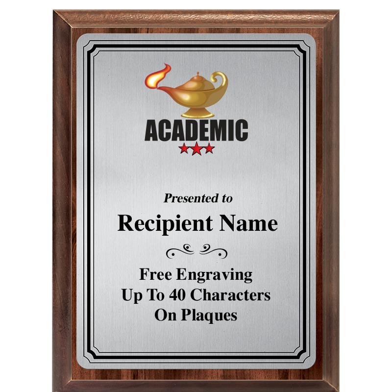 6X8 SLVR TRIO PLT WOOD PLQ