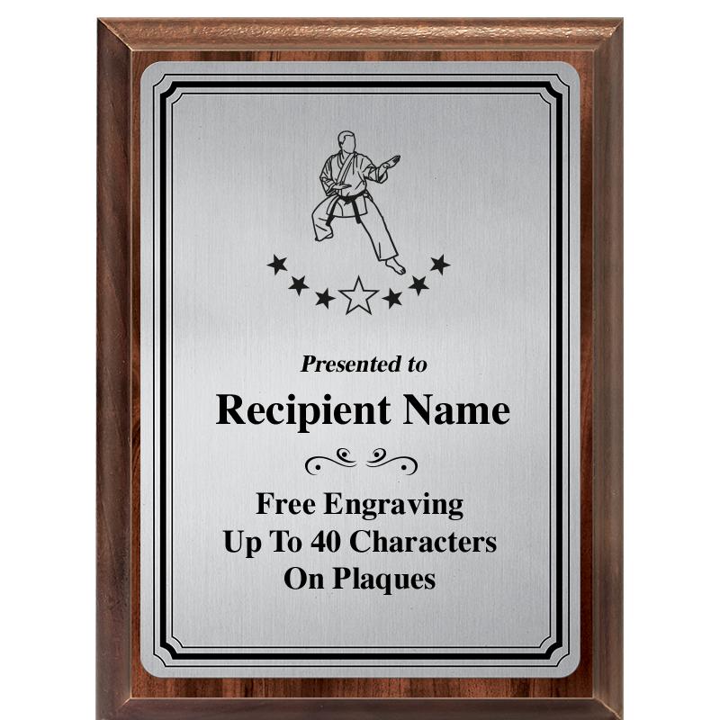 6X8 SLVR TRIO PLT WOOD PLQ