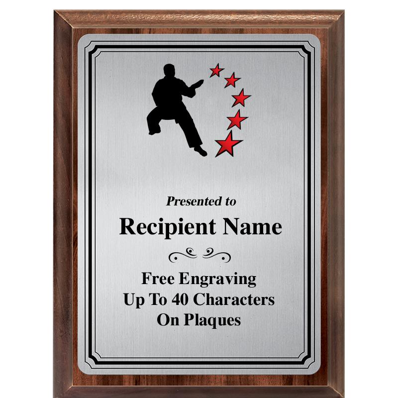 6X8 SLVR TRIO PLT WOOD PLQ