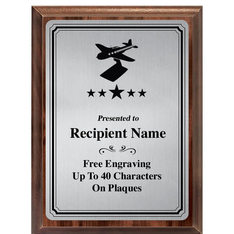 6X8 SLVR TRIO PLT WOOD PLQ