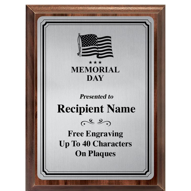 6X8 SLVR TRIO PLT WOOD PLQ