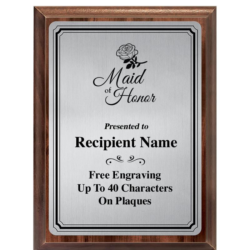 6X8 SLVR TRIO PLT WOOD PLQ