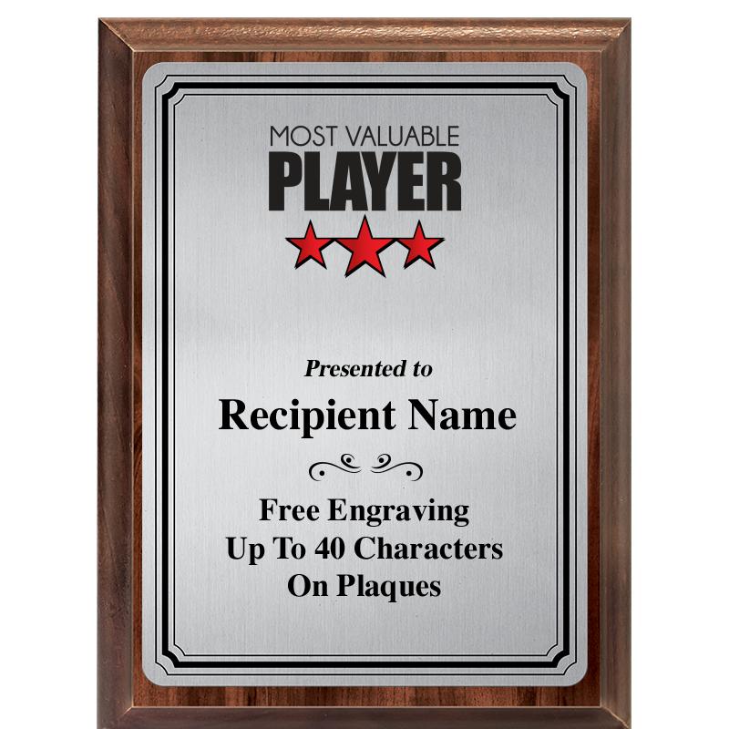 6X8 SLVR TRIO PLT WOOD PLQ