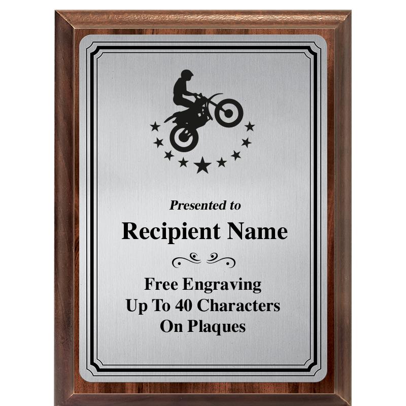 6X8 SLVR TRIO PLT WOOD PLQ