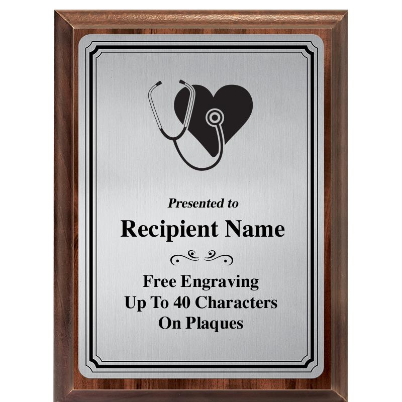 6X8 SLVR TRIO PLT WOOD PLQ