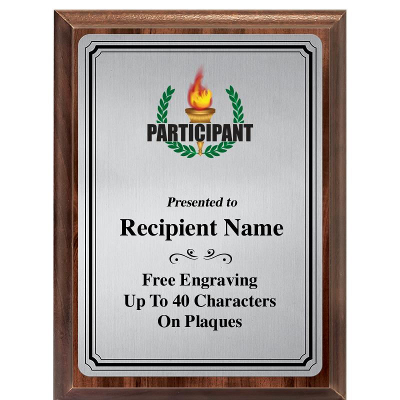 6X8 SLVR TRIO PLT WOOD PLQ