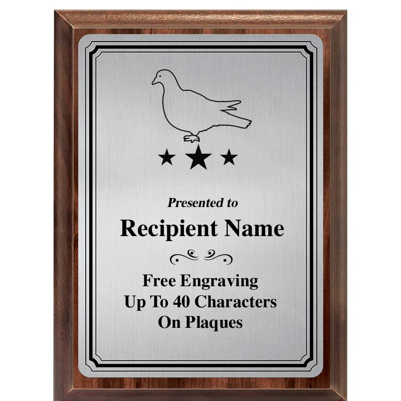 6X8 SLVR TRIO PLT WOOD PLQ