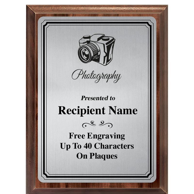 6X8 SLVR TRIO PLT WOOD PLQ