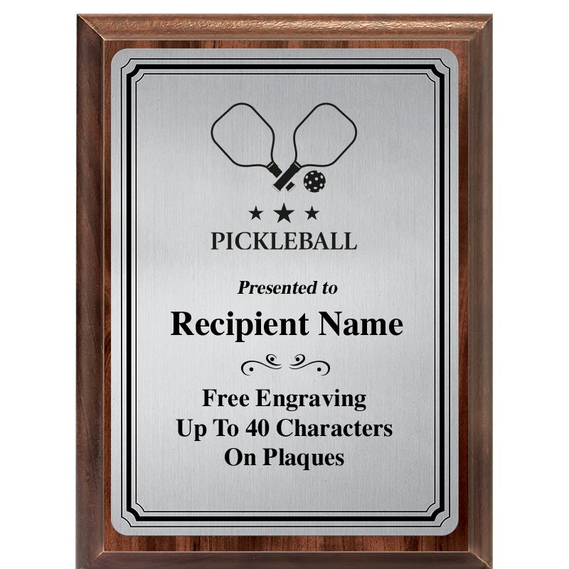 6X8 SLVR TRIO PLT WOOD PLQ