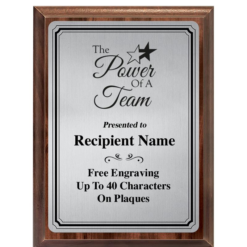 6X8 SLVR TRIO PLT WOOD PLQ