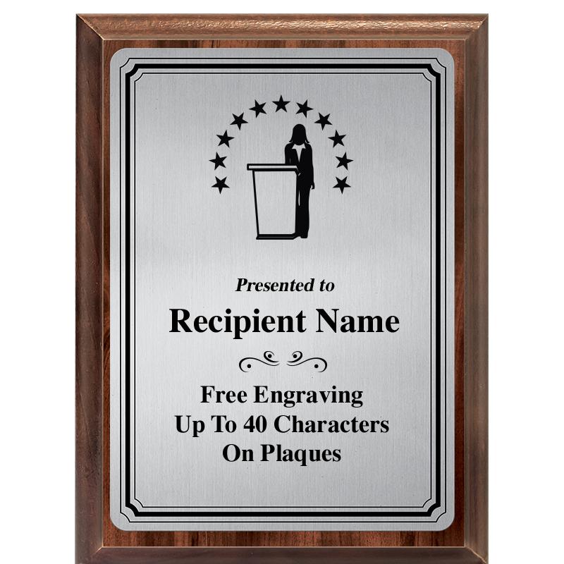 6X8 SLVR TRIO PLT WOOD PLQ