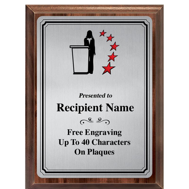 6X8 SLVR TRIO PLT WOOD PLQ