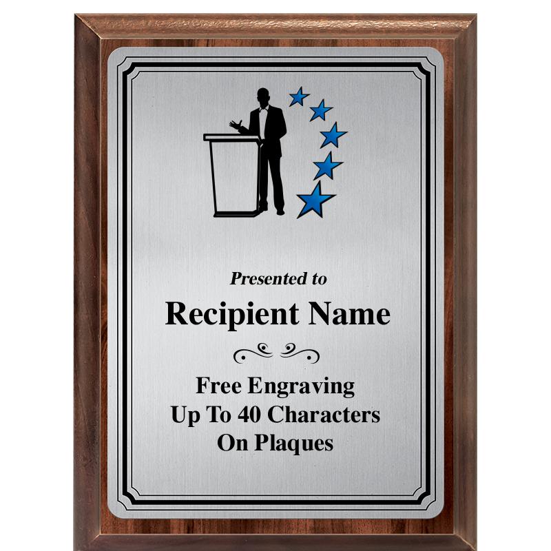 6X8 SLVR TRIO PLT WOOD PLQ