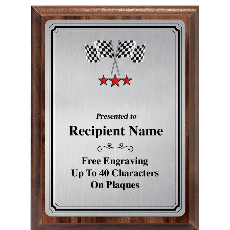 6X8 SLVR TRIO PLT WOOD PLQ