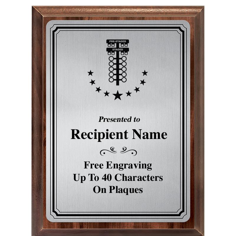 6X8 SLVR TRIO PLT WOOD PLQ