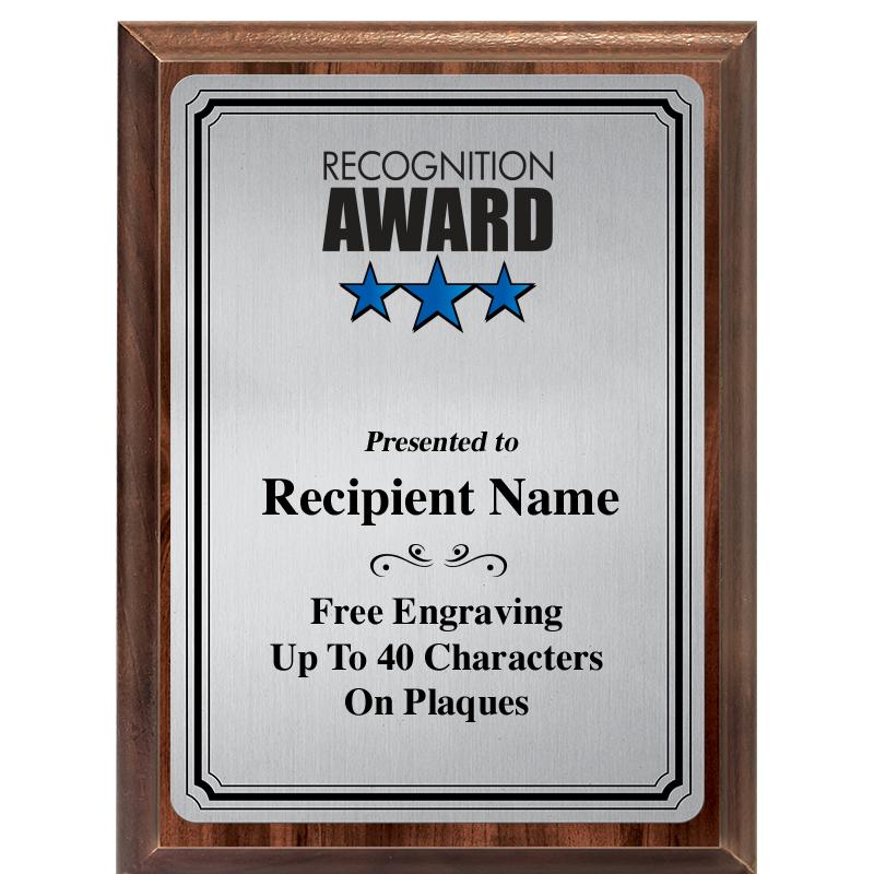 6X8 SLVR TRIO PLT WOOD PLQ