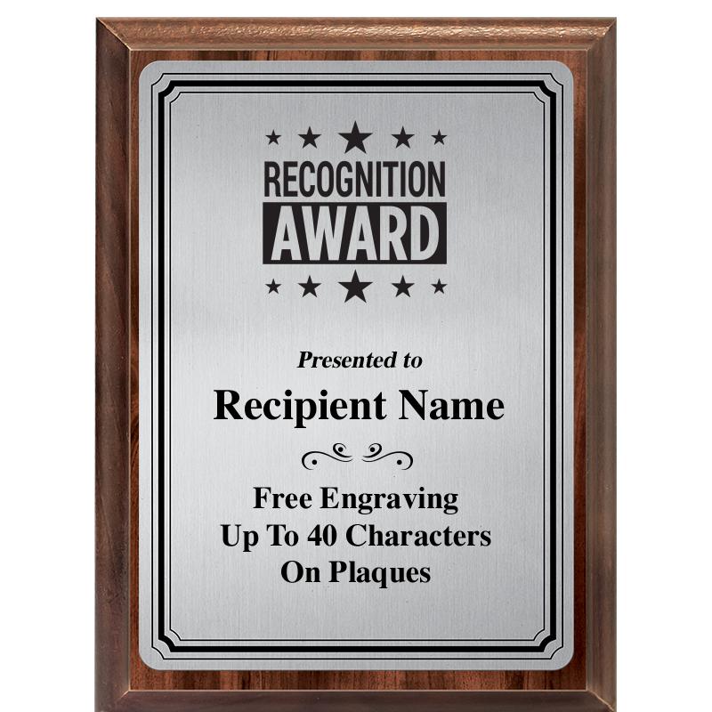 6X8 SLVR TRIO PLT WOOD PLQ