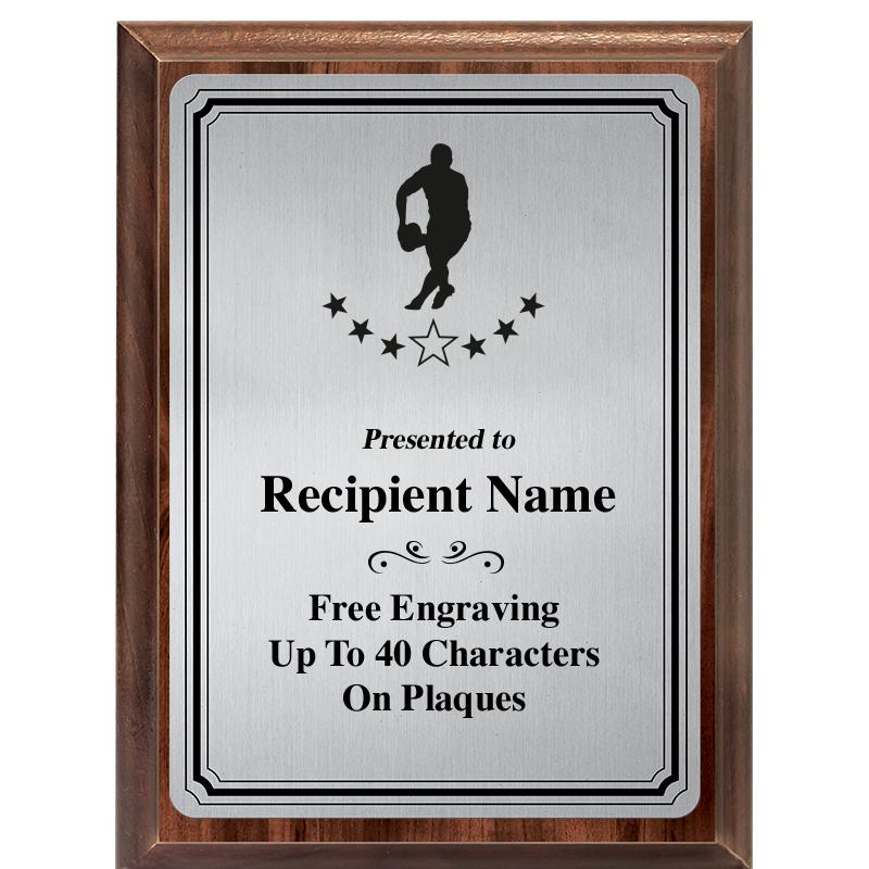 6X8 SLVR TRIO PLT WOOD PLQ