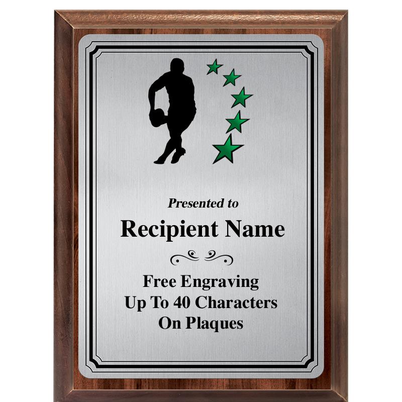 6X8 SLVR TRIO PLT WOOD PLQ