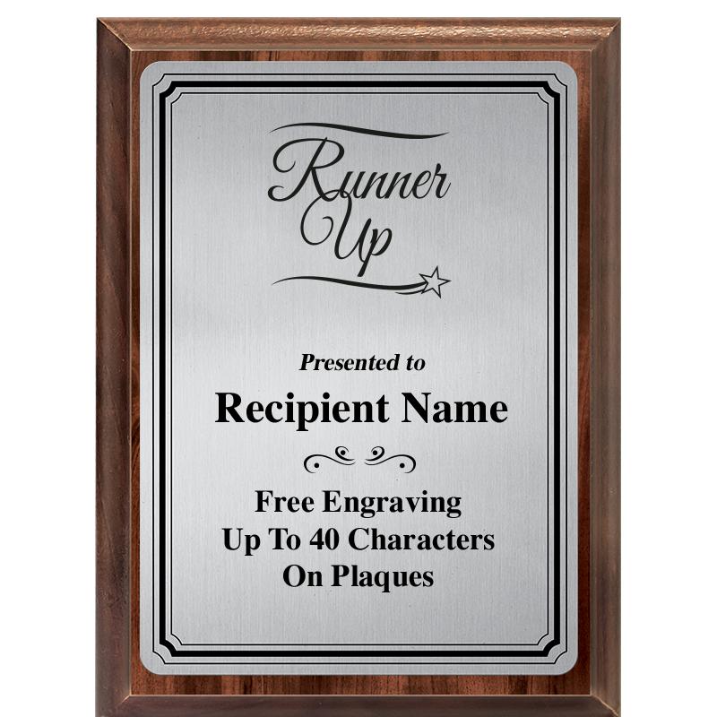 6X8 SLVR TRIO PLT WOOD PLQ