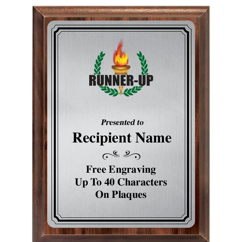 6X8 SLVR TRIO PLT WOOD PLQ