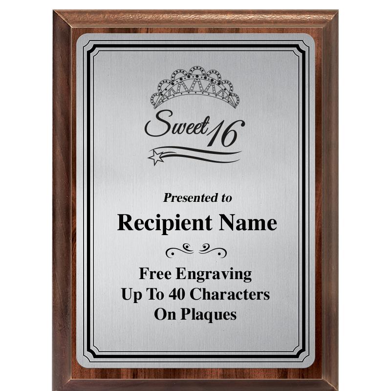 6X8 SLVR TRIO PLT WOOD PLQ