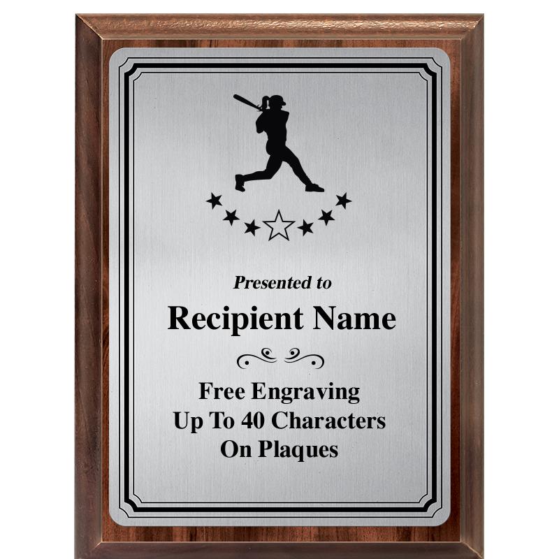 6X8 SLVR TRIO PLT WOOD PLQ