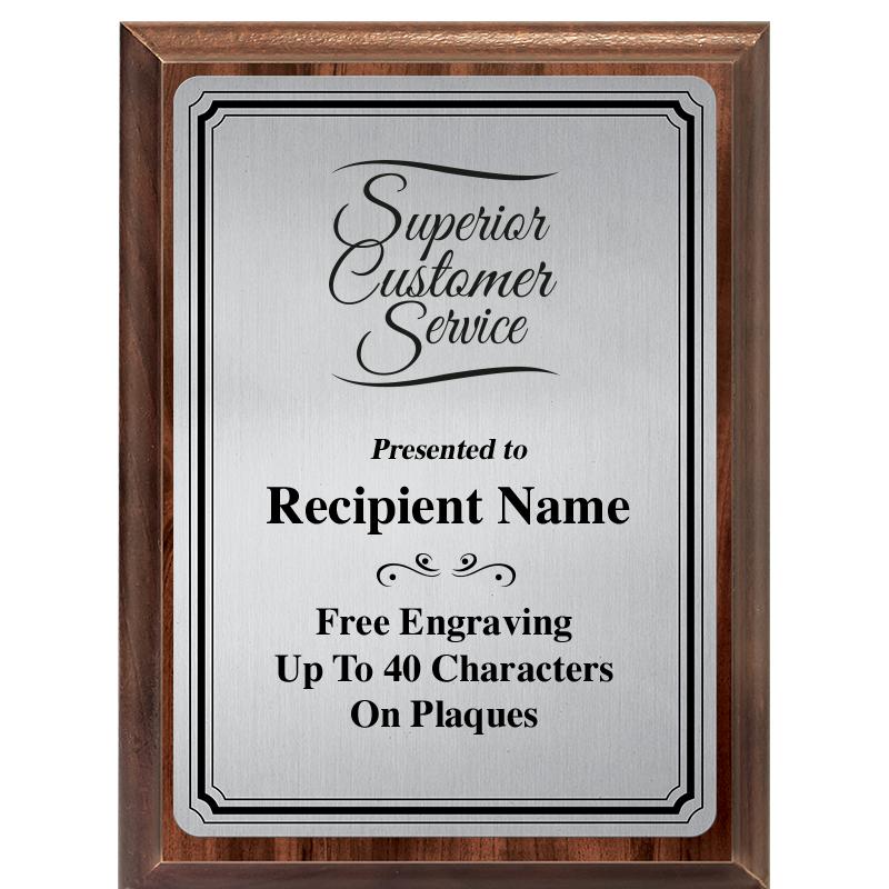 6X8 SLVR TRIO PLT WOOD PLQ