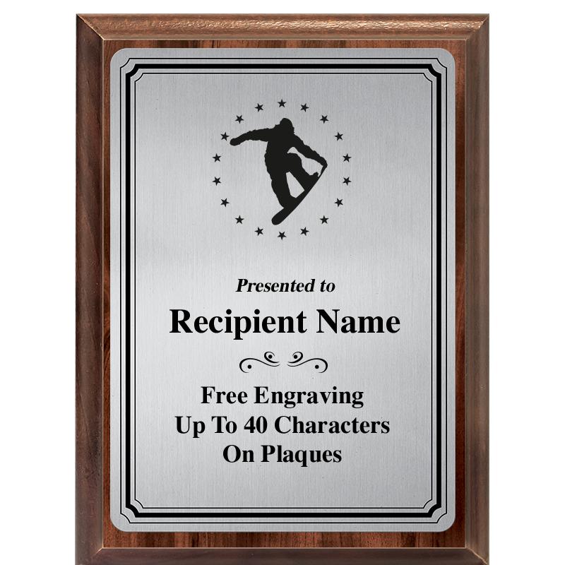 6X8 SLVR TRIO PLT WOOD PLQ