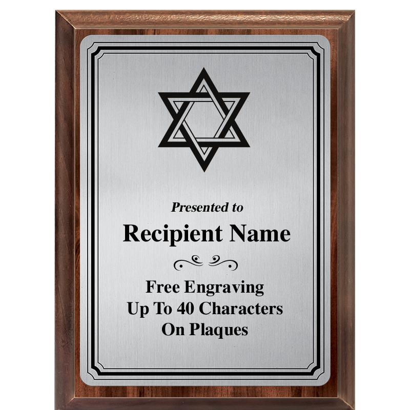 6X8 SLVR TRIO PLT WOOD PLQ