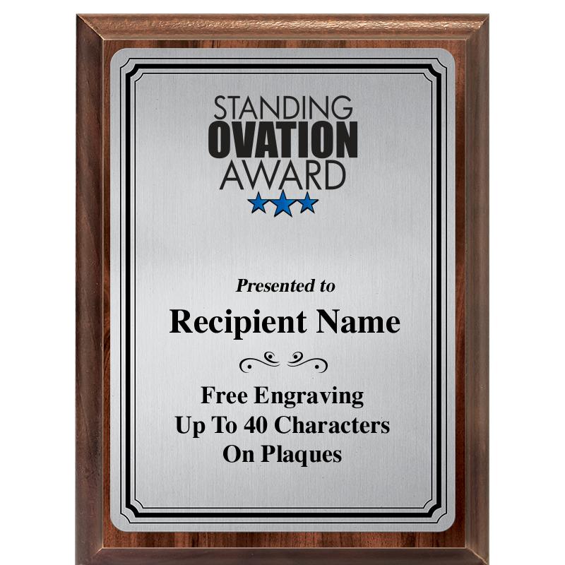 6X8 SLVR TRIO PLT WOOD PLQ