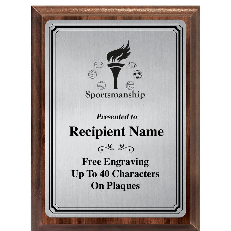 6X8 SLVR TRIO PLT WOOD PLQ