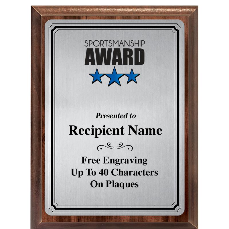 6X8 SLVR TRIO PLT WOOD PLQ