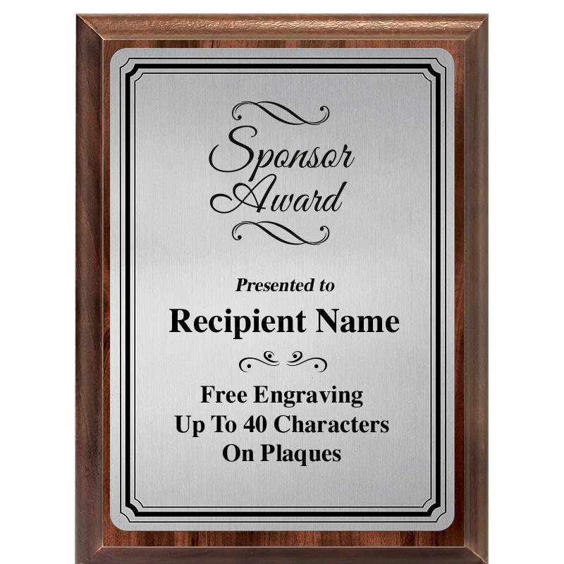 6X8 SLVR TRIO PLT WOOD PLQ