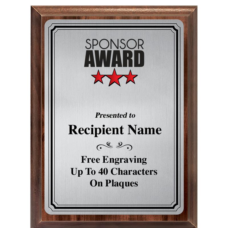 6X8 SLVR TRIO PLT WOOD PLQ