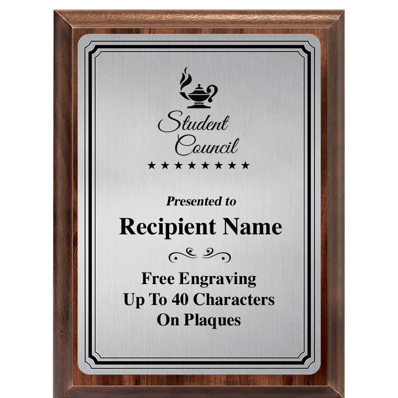 6X8 SLVR TRIO PLT WOOD PLQ