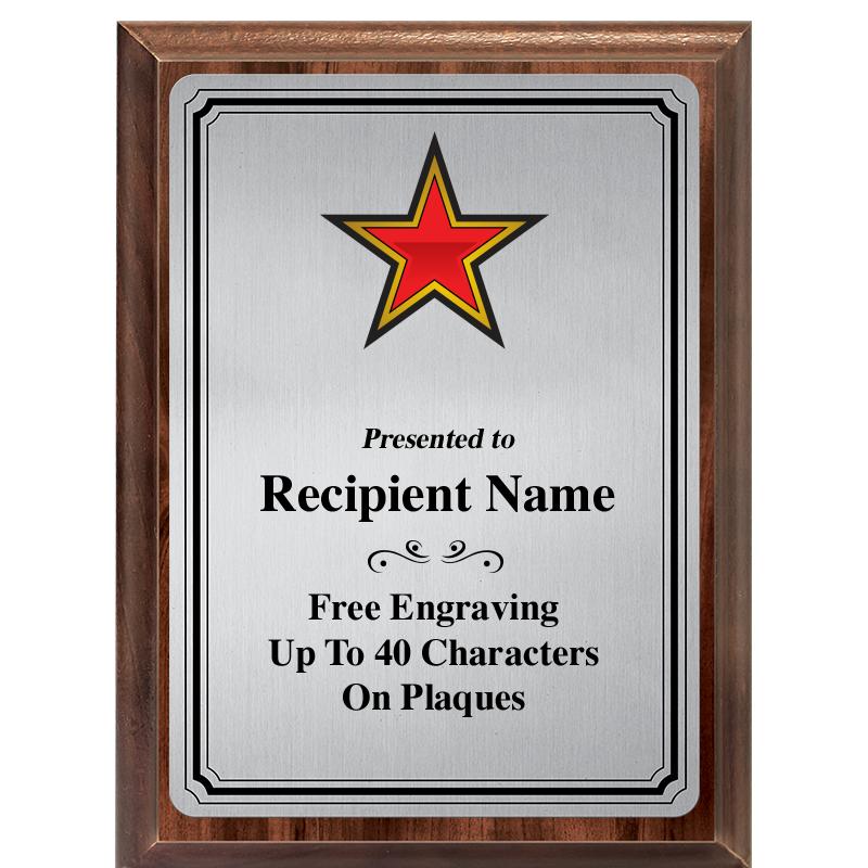 6X8 SLVR TRIO PLT WOOD PLQ