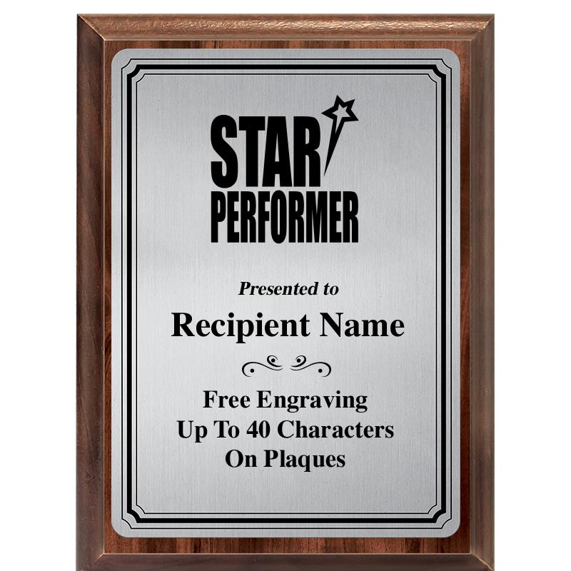 6X8 SLVR TRIO PLT WOOD PLQ