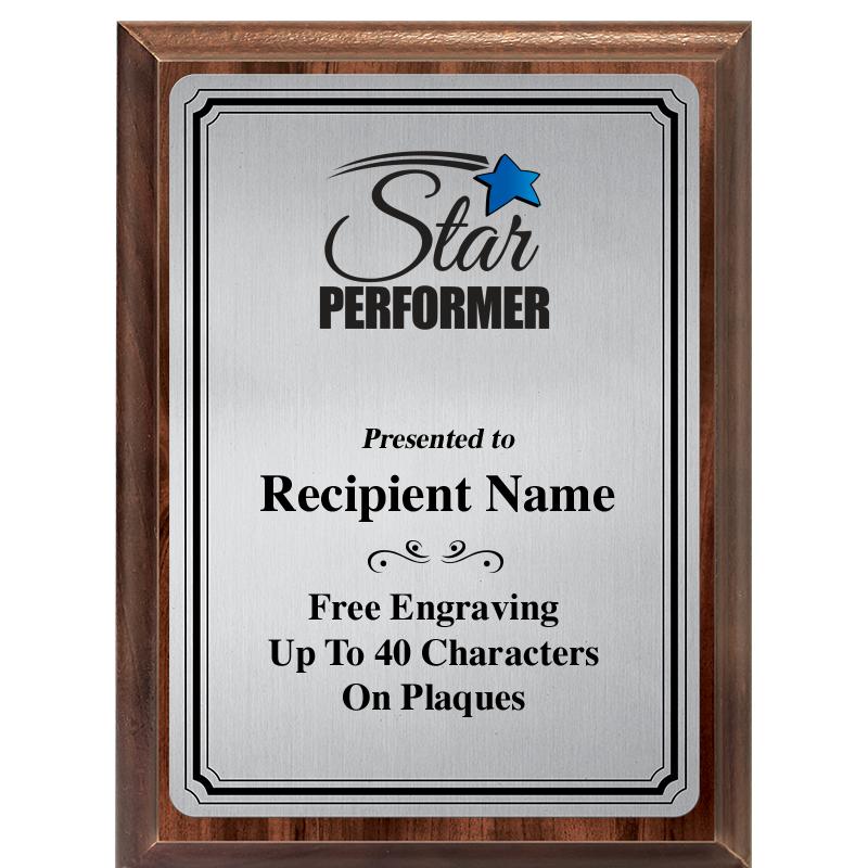 6X8 SLVR TRIO PLT WOOD PLQ