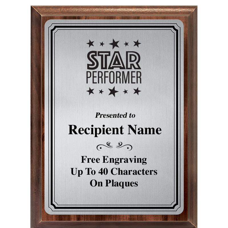 6X8 SLVR TRIO PLT WOOD PLQ