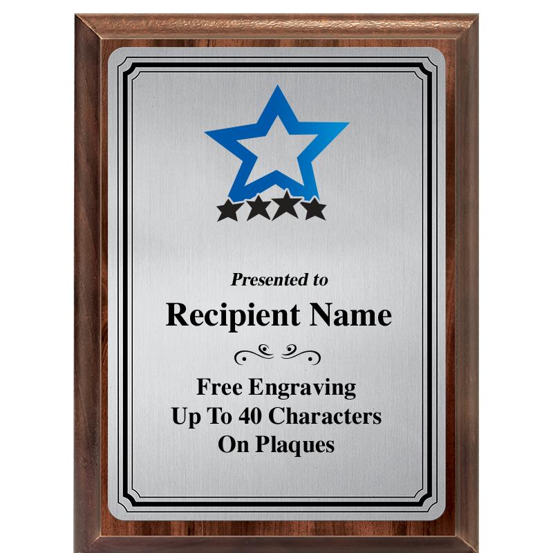 6X8 SLVR TRIO PLT WOOD PLQ