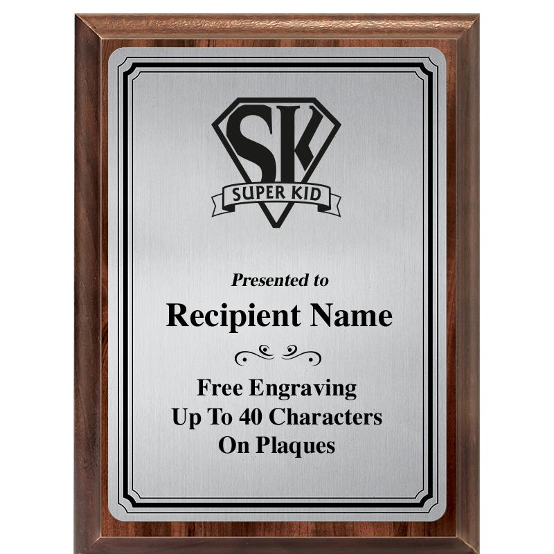 6X8 SLVR TRIO PLT WOOD PLQ