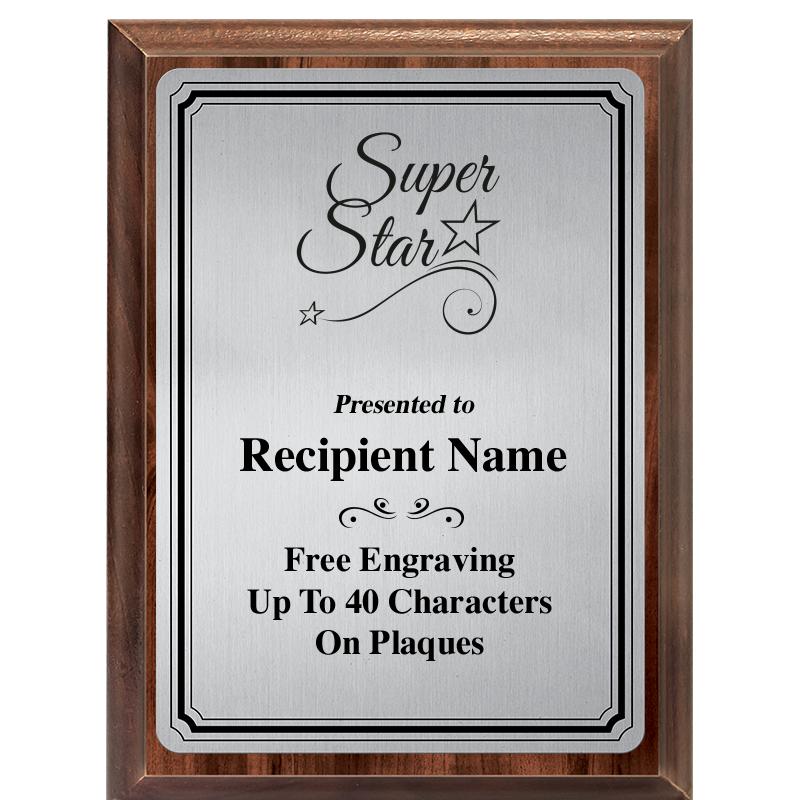 6X8 SLVR TRIO PLT WOOD PLQ