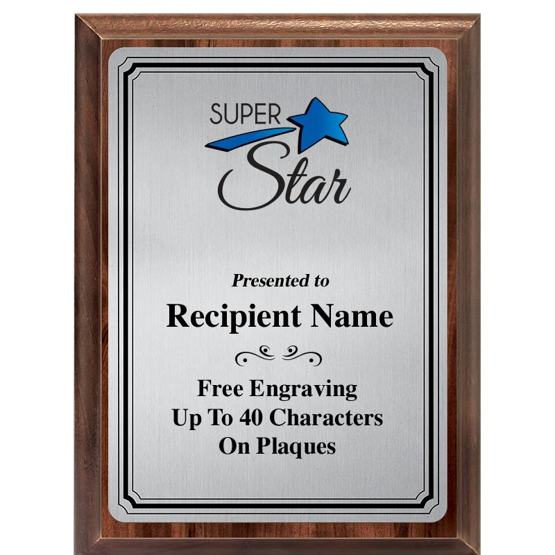 6X8 SLVR TRIO PLT WOOD PLQ