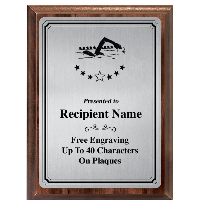 6X8 SLVR TRIO PLT WOOD PLQ