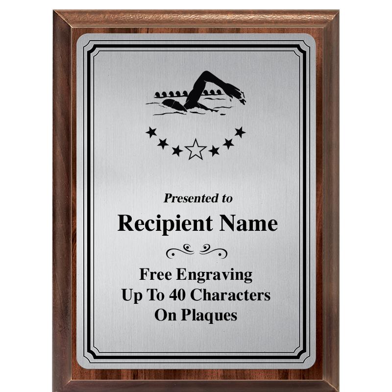 6X8 SLVR TRIO PLT WOOD PLQ