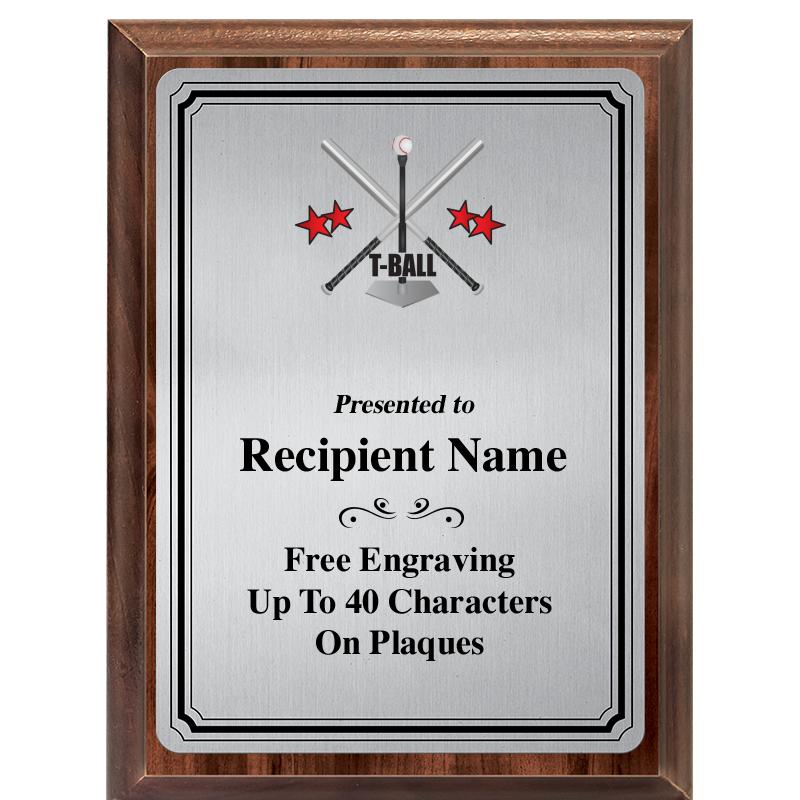 6X8 SLVR TRIO PLT WOOD PLQ