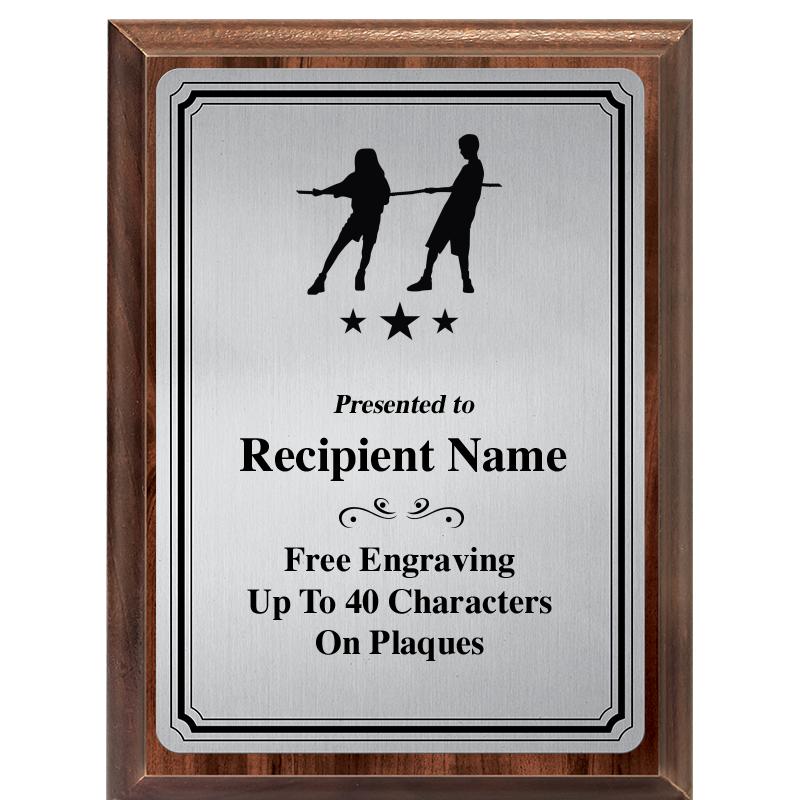 6X8 SLVR TRIO PLT WOOD PLQ